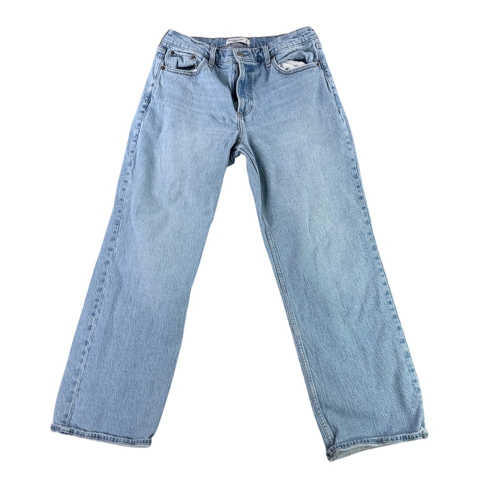 Abercrombie & Fitch The Baggy Low Rise Jeans Womens 29/8R Light Wash Blue Denim